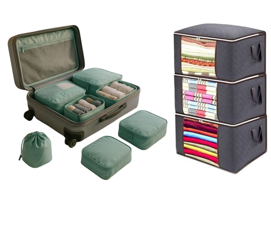 باك التنظيم 3 فى 1 (رف التخزين +صندوق كبير للتخزين +6 منظمات للتخزين)