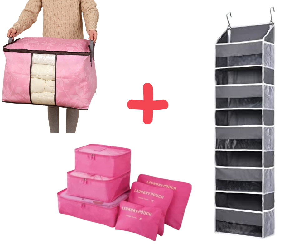 باك التنظيم 3 فى 1 (رف التخزين +صندوق كبير للتخزين +6 منظمات للتخزين)